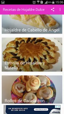 Recetas de Hojaldre Dulce android App screenshot 0